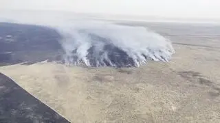 Pożar w Parku Narodowym Etoszy w Namibii
