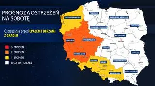 Prognoza zagrożeń na sobotę