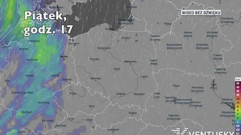 Prognozowane opady deszczu w najbliższych dniach