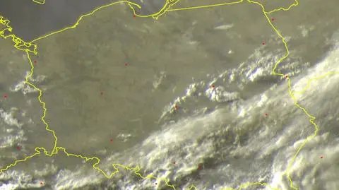 Wyładowania atmosferyczne nad Polską o godzinie 20.10