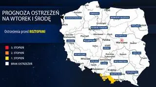 Prognoza zagrożeń na wtorek i środę
