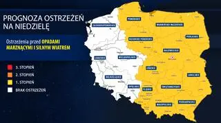 Prognoza zagrożeń IMGW na niedzielę