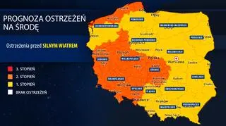 Prognoza zagrożeń IMGW na środę