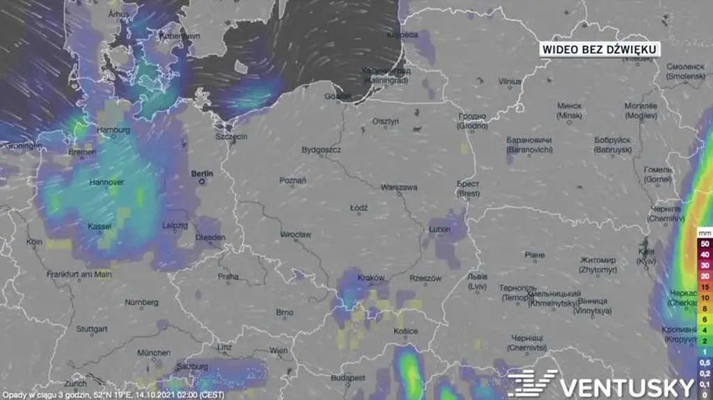 Prognozowane opady w dniach 14-18