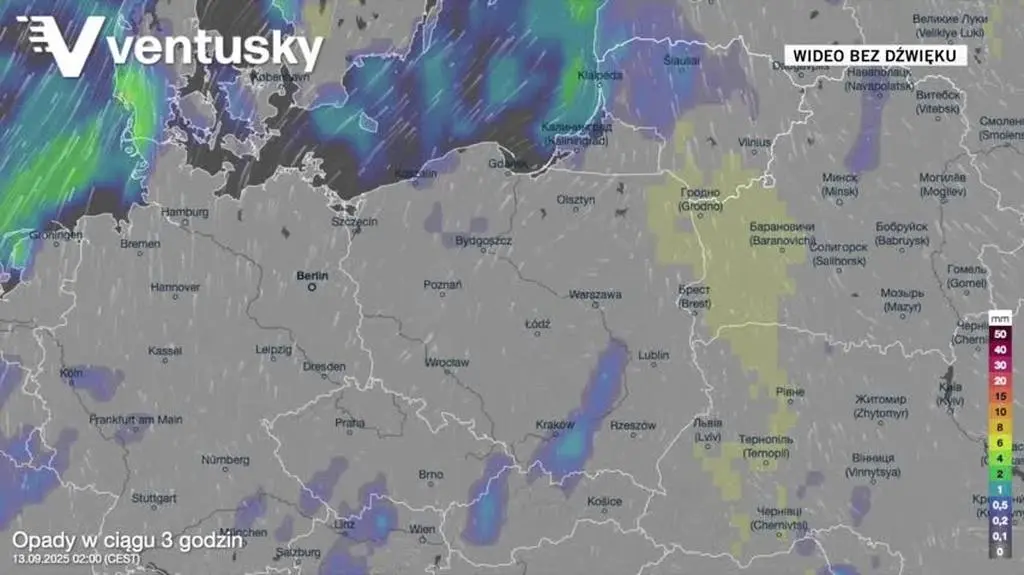 Prognozowane opady w kolejnych dniach