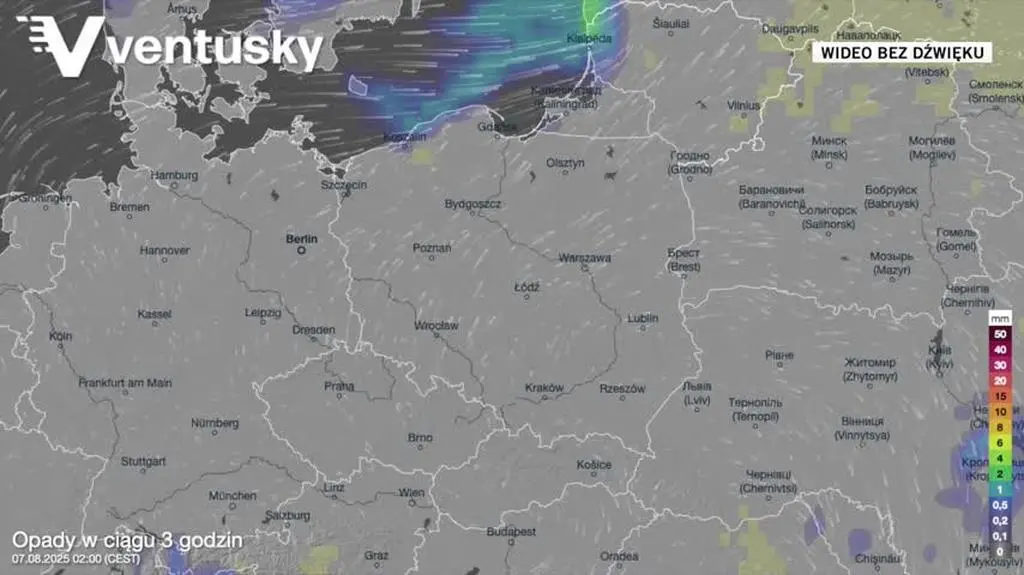 Prognozowane opady deszczu w kolejnych dniach