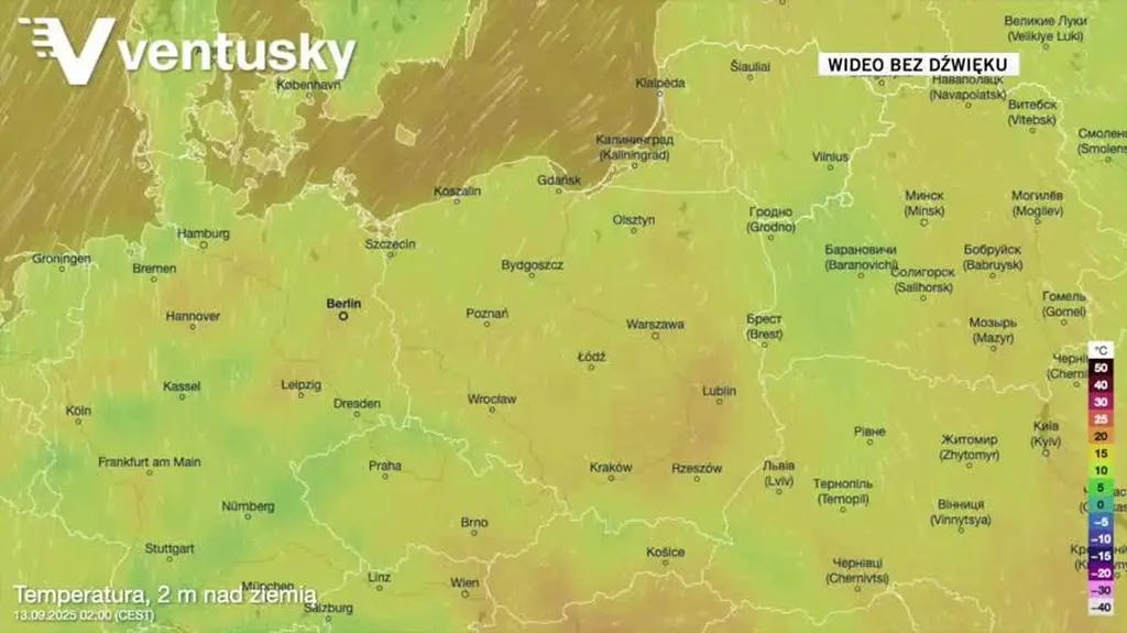 Prognozowana temperatura w kolejnych dniach
