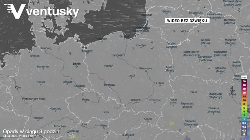 Prognozowane opady w kolejnych dniach 