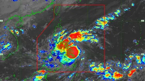 Tajfun na zdjęciu satelitarnym