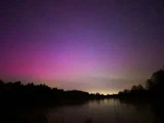 Zorza polarna w okolicach Lublina