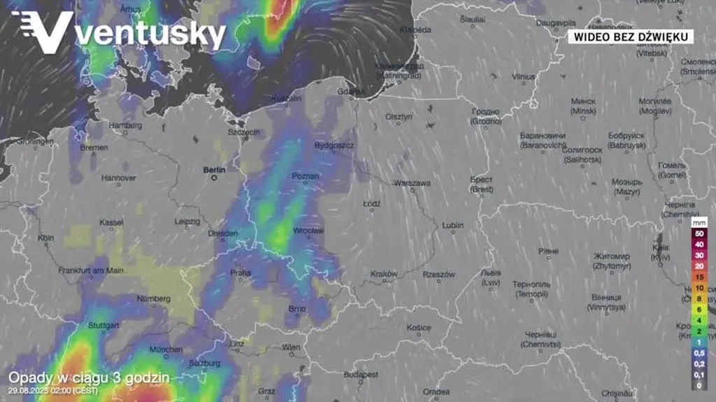 Prognozowane opady w kolejnych dniach
