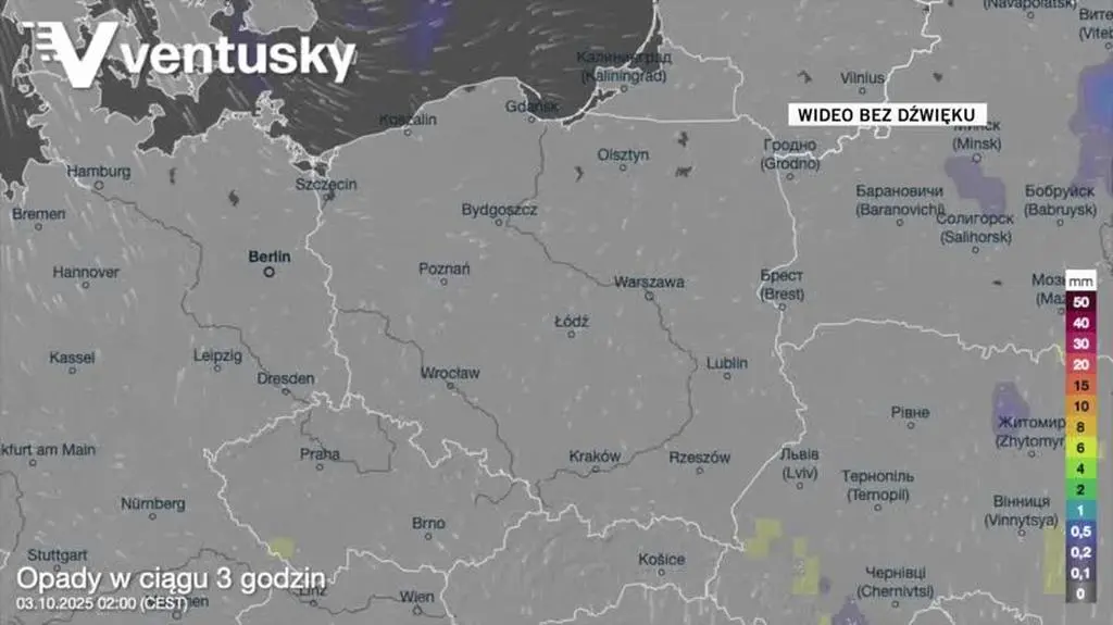 Prognozowane opady w kolejnych dniach