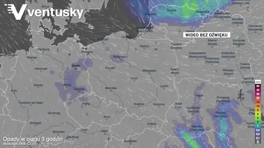 Prognozowane opady w najbliższych dniach dniach 