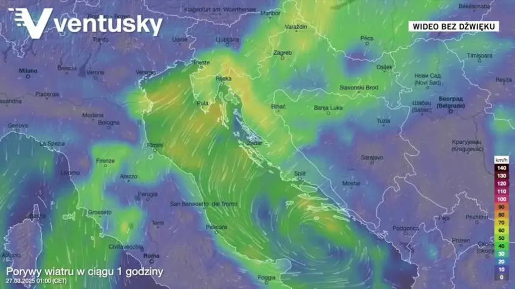 Porywy wiatru w Chorwacji od czwartku do soboty