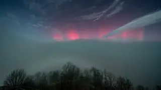 Zorza polarna w Salgotarjan na Węgrzech