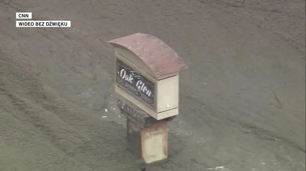 Osuwisko na terenie góry San Bernardino