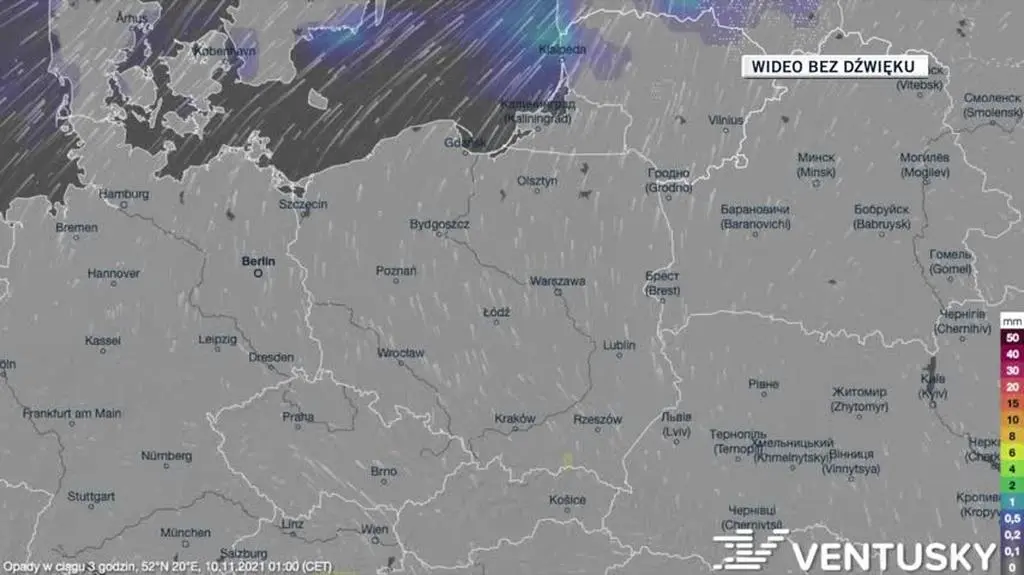 Prognozowane opady w ciągu kolejnych dni