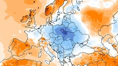 Anomalia temperatury maksymalnej w ciągu dnia w sobotę 