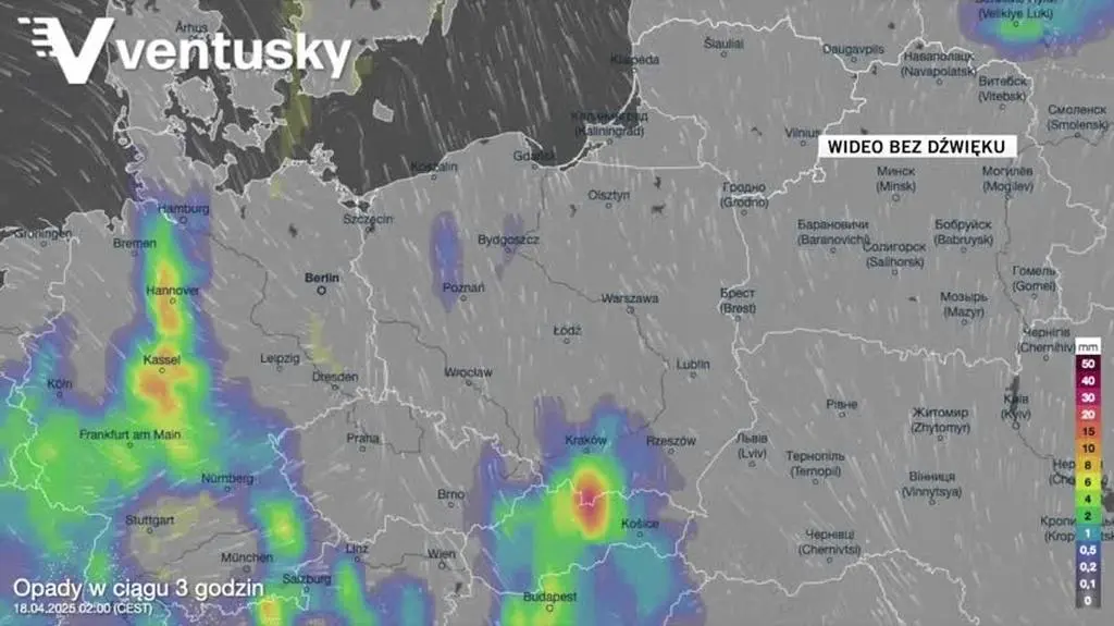 Prognozowane opady w kolejnych dnaich