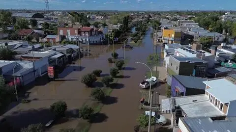 Zalane miasto Bahia Blanca w Argentynie