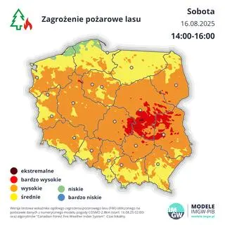 Prognoza zagrożenia pożarowego w sobotę