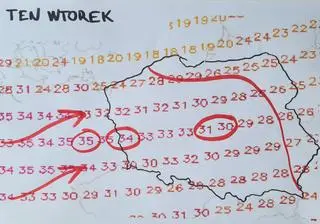 Prognozowana temperatura na wtorek