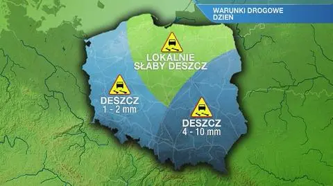 Warunki drogowe w poniedziałek 23