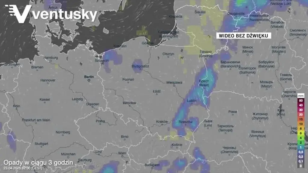 Prognozowane opady w kolejnych dniach