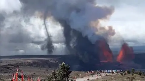 "Wulkaniczne tornado" na Hawajach