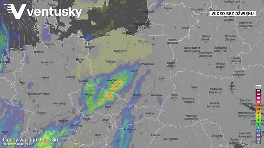 Prognozowane opady deszczu w kolejnych dniach