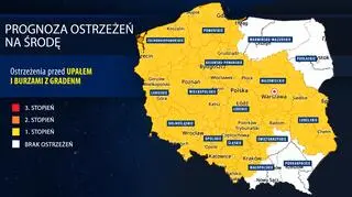 Prognoza zagrożeń IMGW na środę