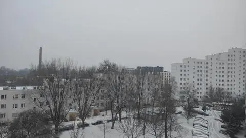 Śnieg o poranku w Warszawie