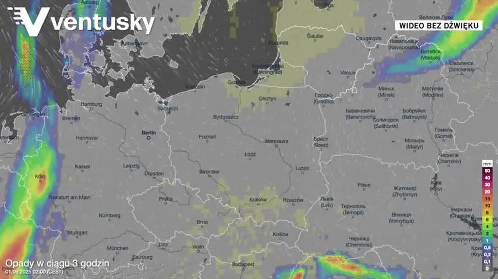 Prognozowane opady deszczu w kolejnych dniach
