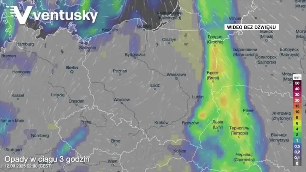 Prognozowane opady w kolejnych dniach