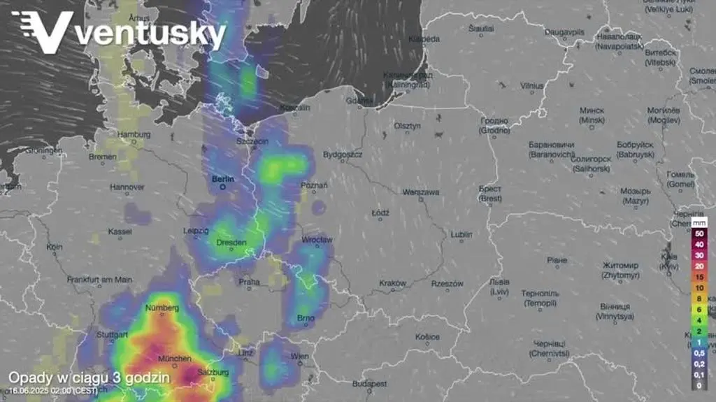 Prognoza opadów na kolejne dni
