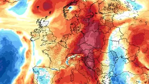 Fala ciepła nad Polską między 9-11 grudnia, prognoza odchylenia temperatury powyżej normy na wysokości 1,5 kilometra