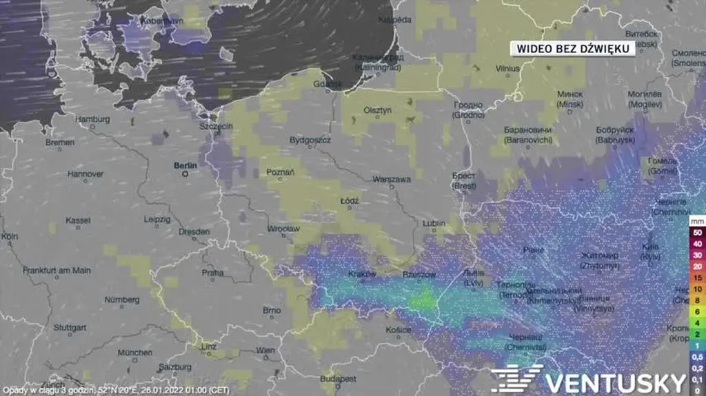 Prognozowane opady w dniach 26-30