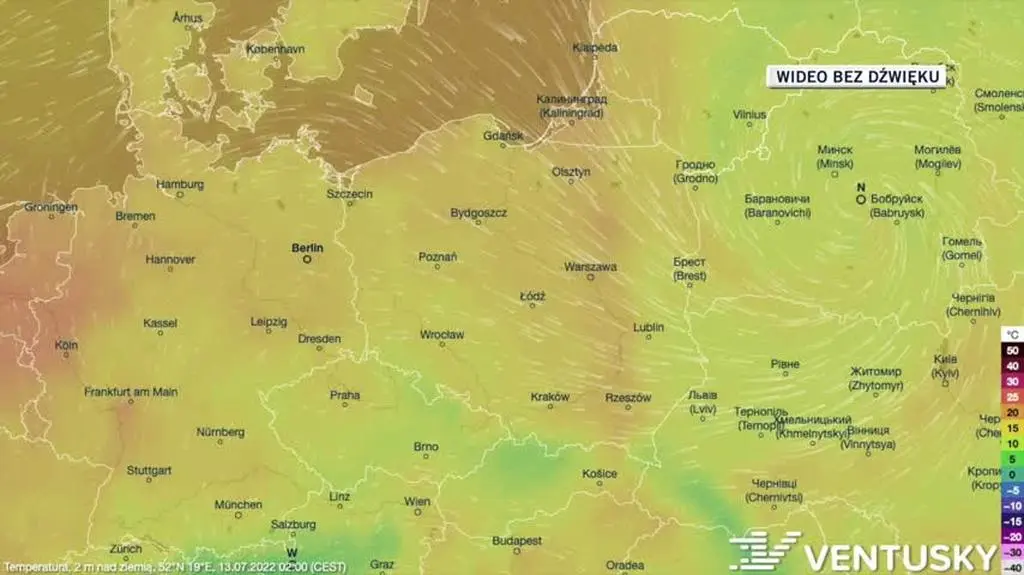 Temperatura w kolejnych dniach