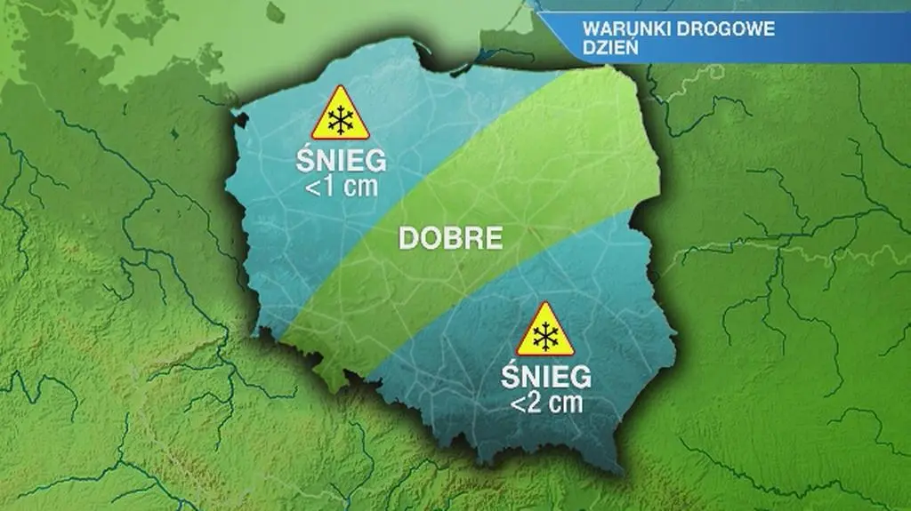 Warunki drogowe na wtorek