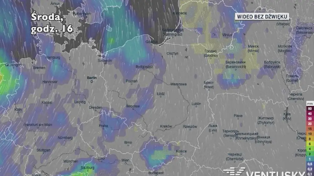 Prognozowane opady w najbliższych dniach