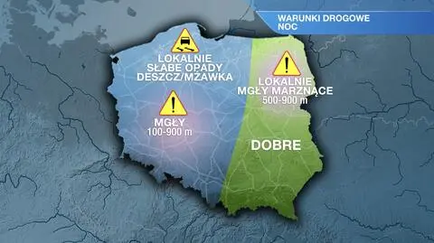 Warunki drogowe w nocy 13/14.12