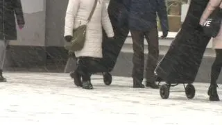 Poniedziałkowe opady śniegu w Łodzi