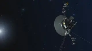 Artystyczna wizja sondy Voyager w dalekim kosmosie