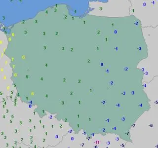 Temperatura minimalna w środę 15.12