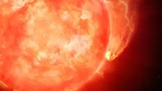 Gwiazda pożerająca własną planetę - wizualizacja