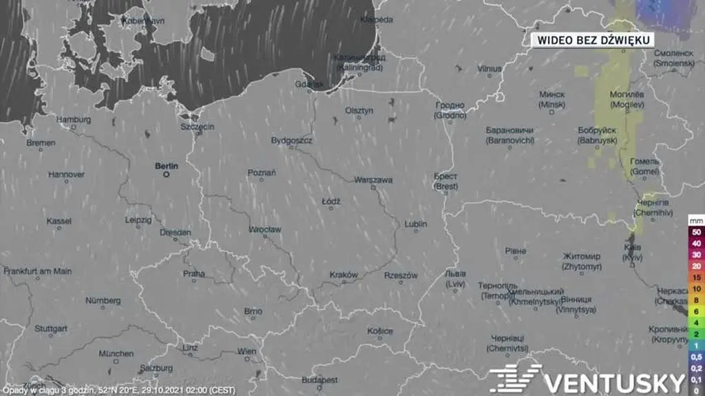 Prognozowane opady w dniach 29