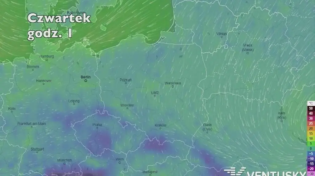 Temperatura w najbliższych dniach (ventusky