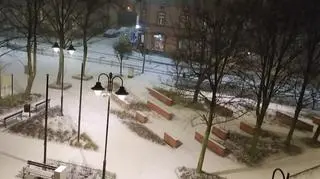 Opady śniegu w Lęborku.