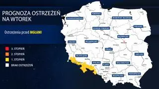 Prognoza zagrożeń na wtorek
