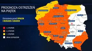 Prognoza zagrożeń IMGW na piątek 